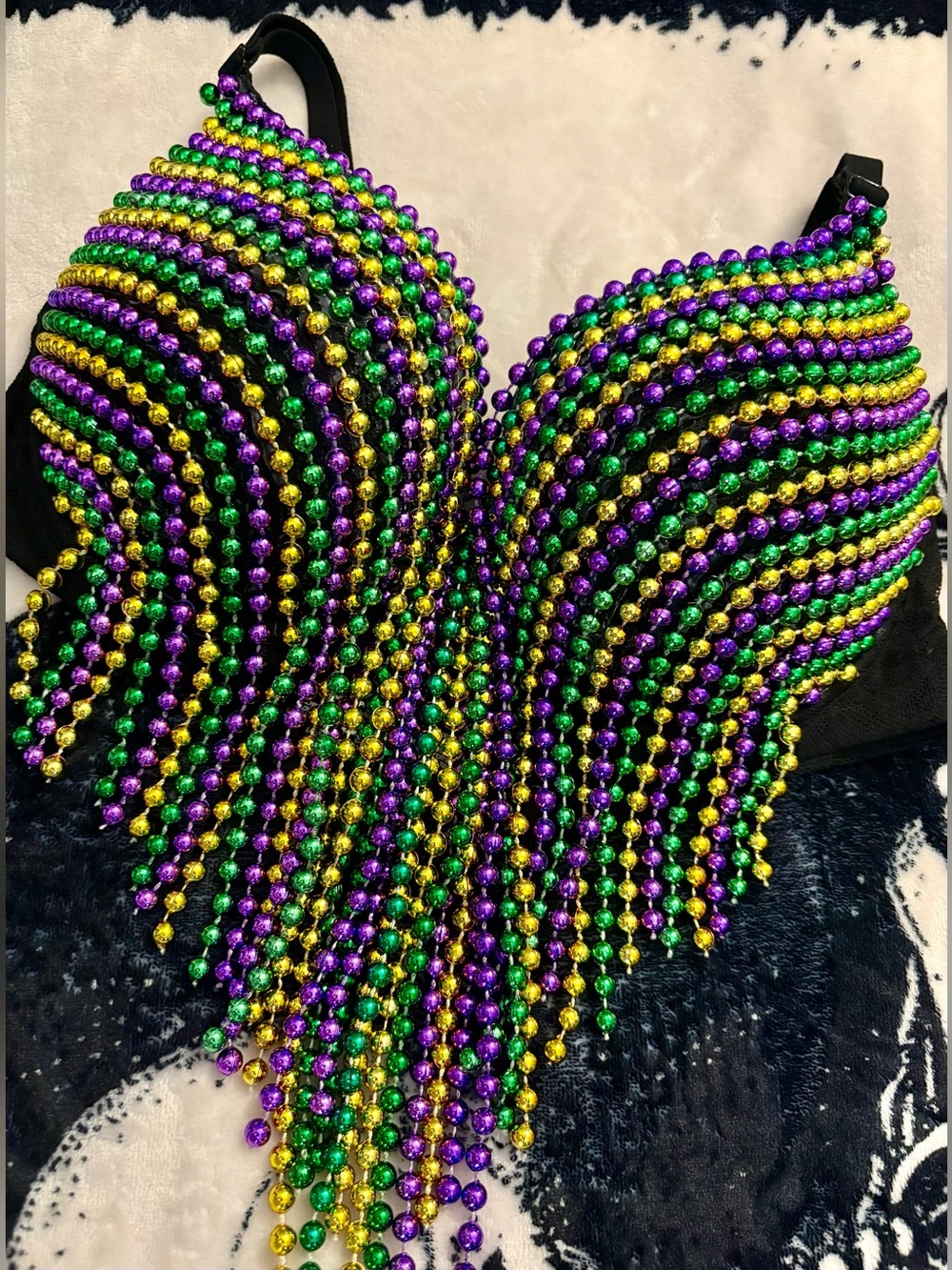 Mardi Gras Beaded Bra - Homemade